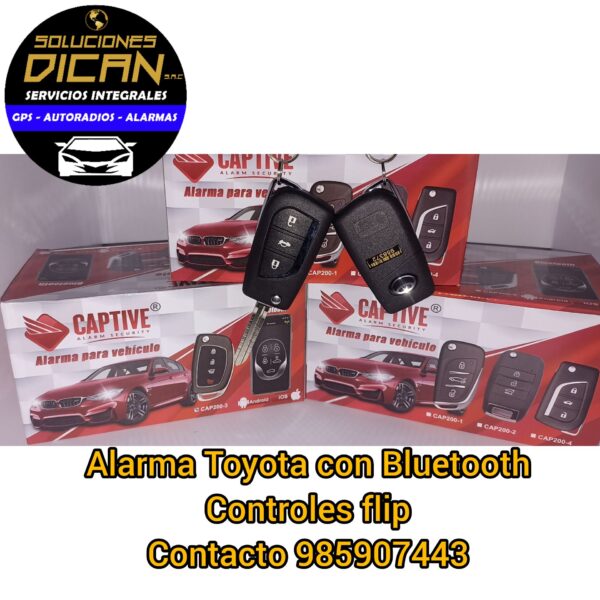 Alarma Toyota con Bluetooth Controles Flip