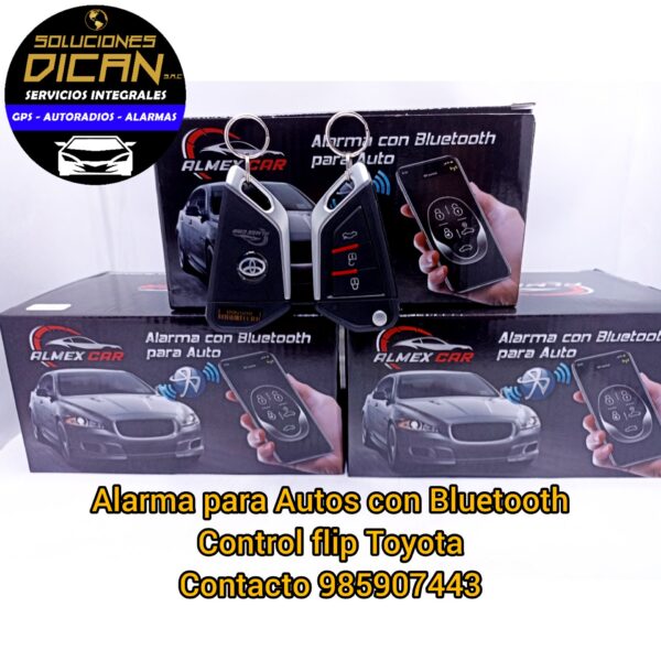 Alarma para autos con bluetooth control flip toyota