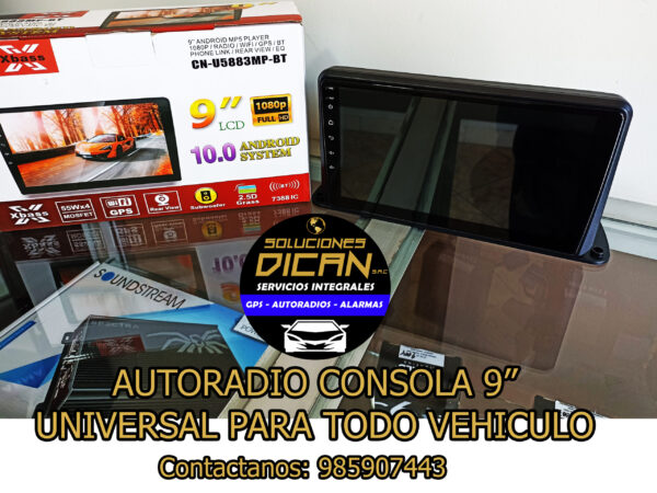 AutoRadio 9" Consola universal para todo vehiculo