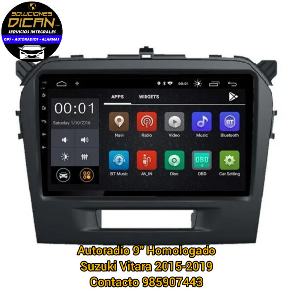 AutoRadio 9" homologado Suzuki Vitara 2015-2019