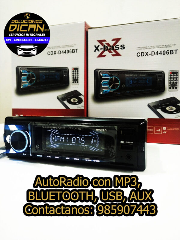 AutoRadio con mp3, Bluetooth, usb, aux