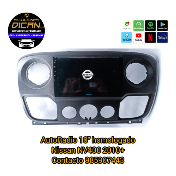 Autoradio 10" homologado nissan nv400 2010+