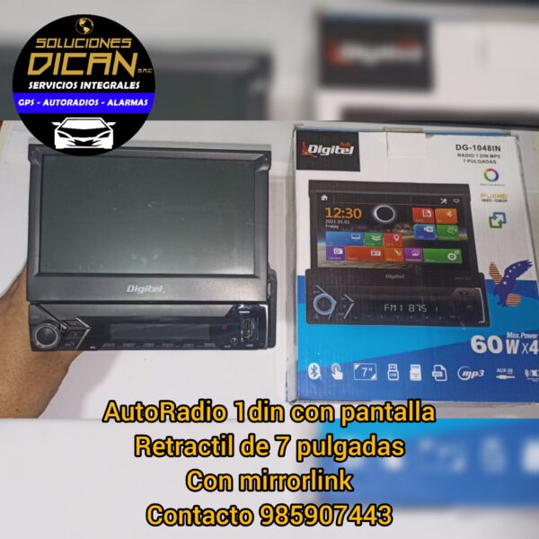 Autoradio 1din con pantalla retractil 7"