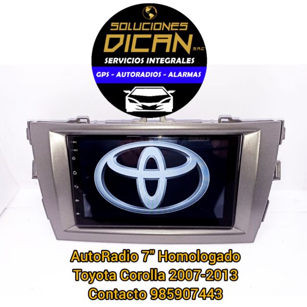 Autoradio 7" homologado toyota corolla 2007-2013