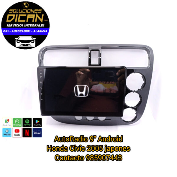 Autoradio 9" Android Honda Civic 2005 japones