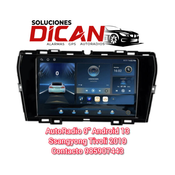 Autoradio 9" android 13 Ssangyong Tivoli 2019