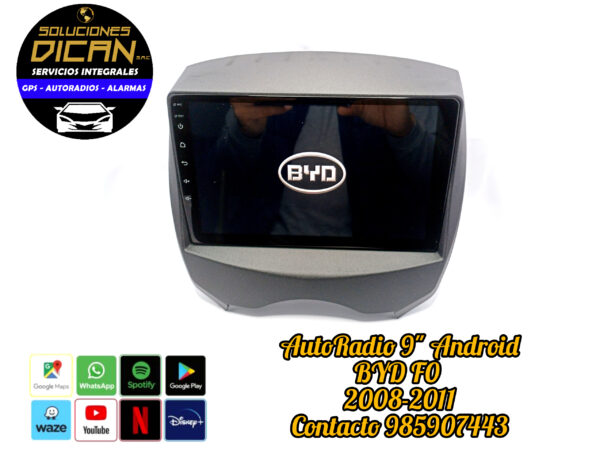 Autoradio 9" android BYD f0 2008-2011