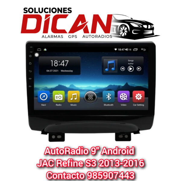 Autoradio 9" android JAC refine S3 2013-2016