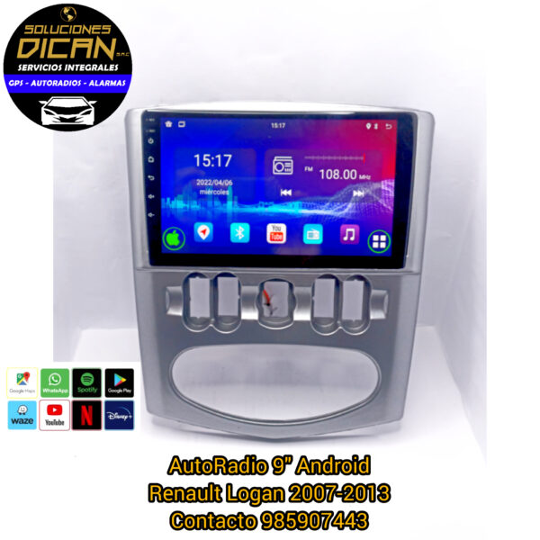 Autoradio 9" android Renault logal 2007-2013