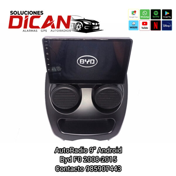 Autoradio 9" android byd f0 2008-2015