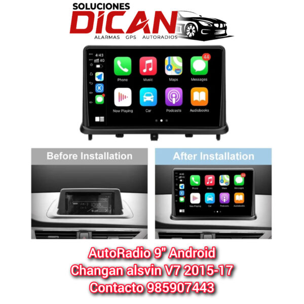 Autoradio 9" android changan alsvin v7 2015-17