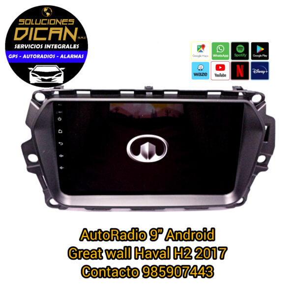 Autoradio 9" android great wall haval h2 2017