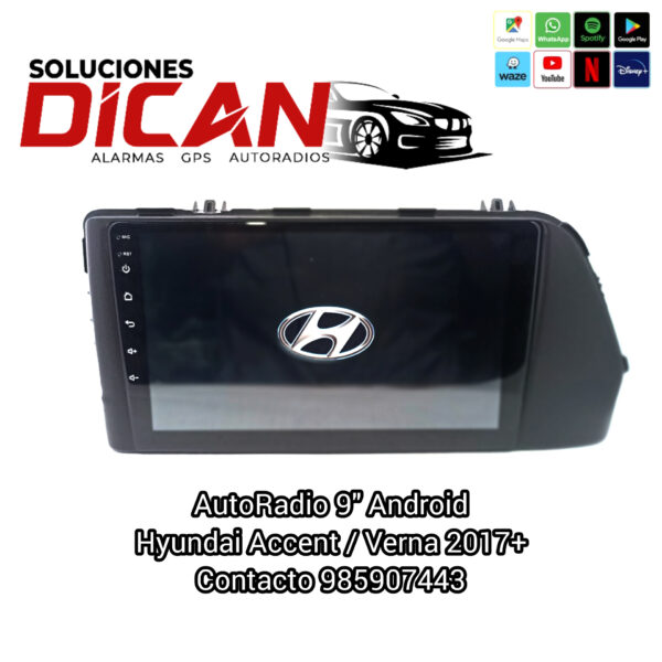 Autoradio 9" android hyundai accent / verna 2017+