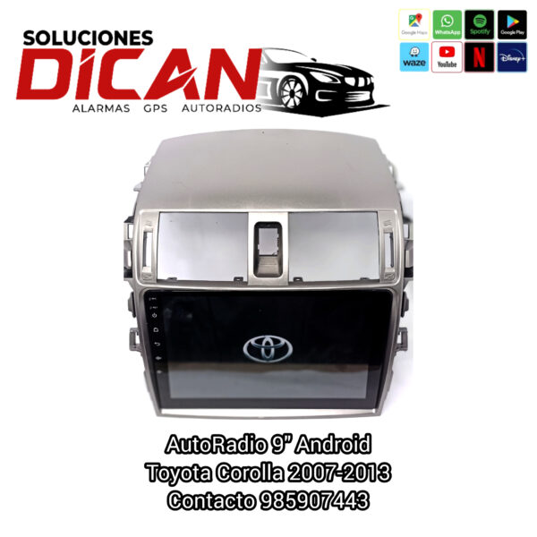 Autoradio 9" android toyota corolla 2007-2014