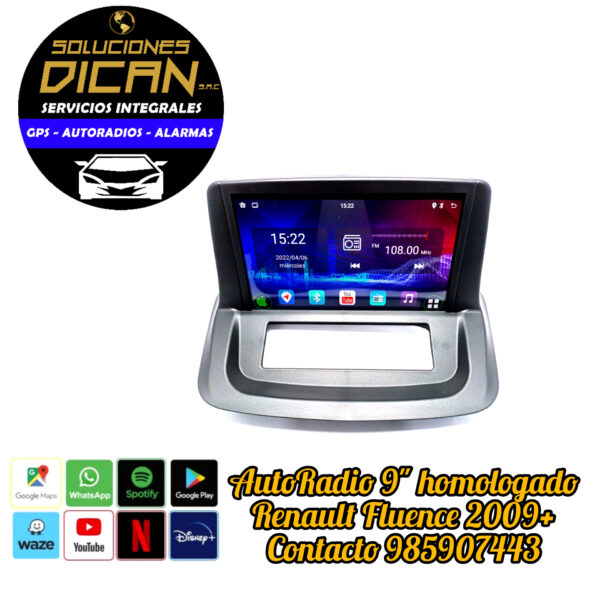 Autoradio 9" homologado Renault Fluence 2009+