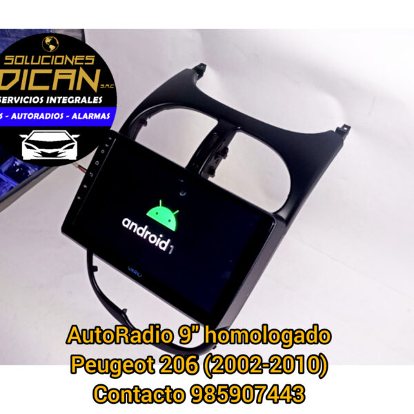 Autoradio 9" homologado peugeot 206 2002-2010