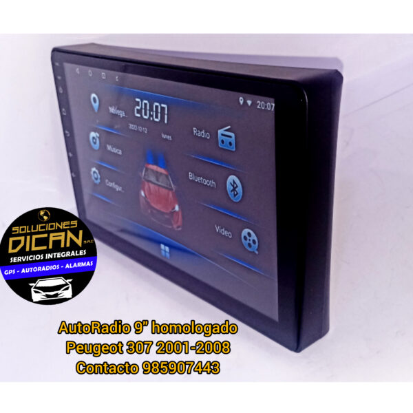 Autoradio 9" homologado peugeot 307 2001-2008