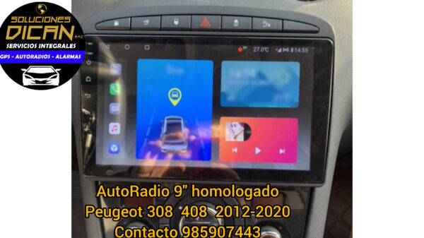 Autoradio 9" homologado peugeot 308 408 2012-2020