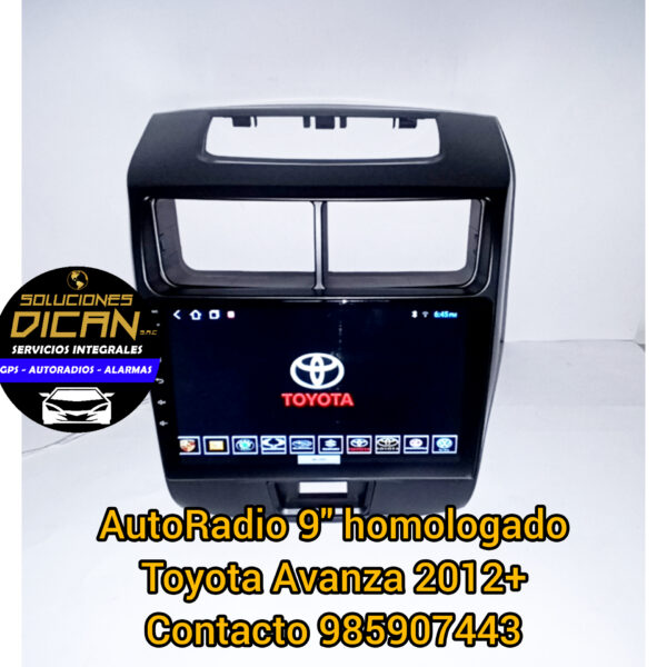 Autoradio 9" homologado toyota avanza 2012+