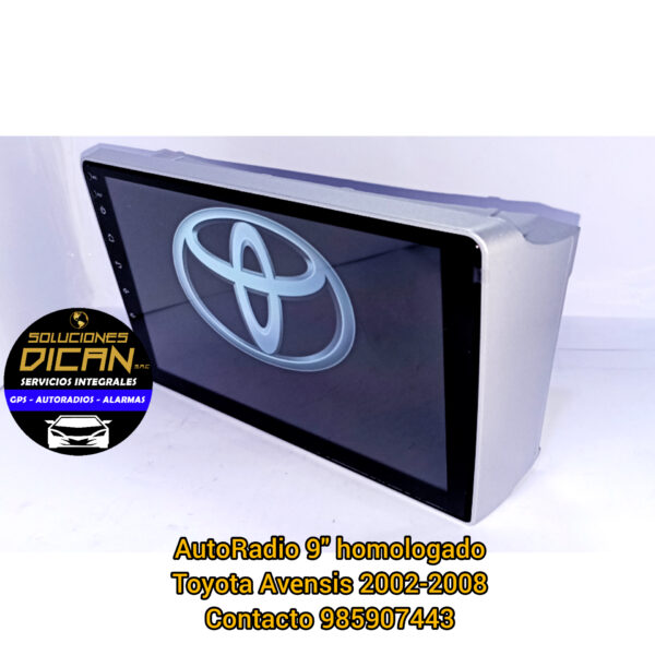 Autoradio 9" homologado toyota avesis 2002-2008