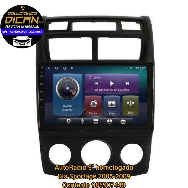 Autoradio 9" homoologado kia sportage 2005-2009