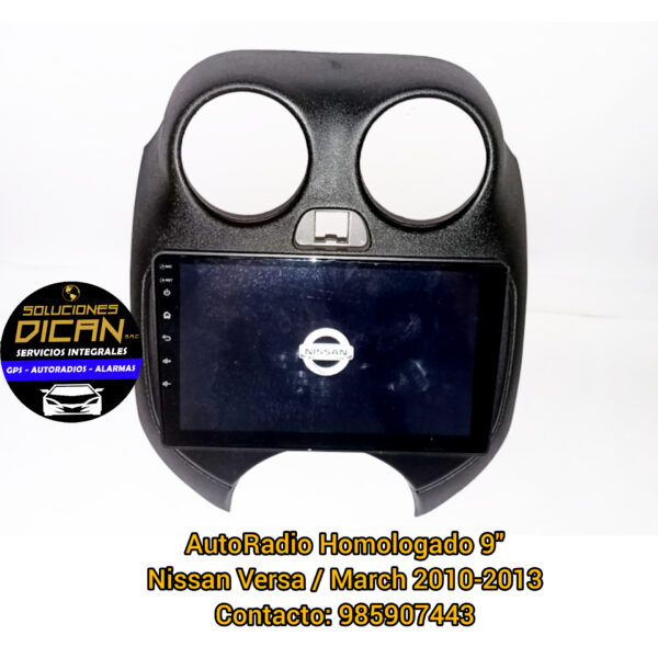 Autoradio homologado 9" nissan versa / march 2010-2013