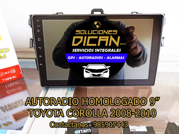 Autoradio homologado 9" toyota corolla 2008-2010