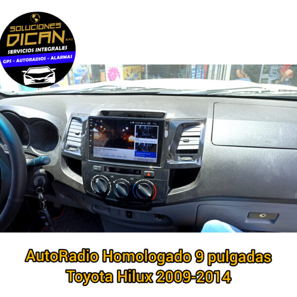 Autoradio homologado 9" toyota hilux 2009-2014