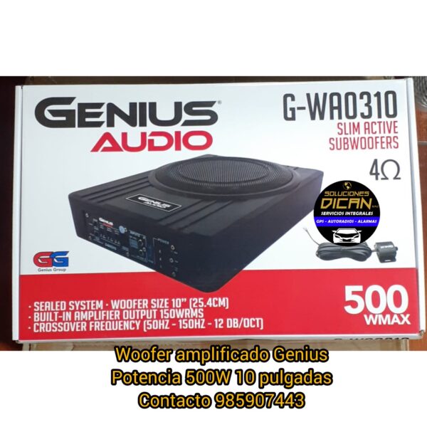 Woofer amplificado Genius 500W 10_ de tamaño grande